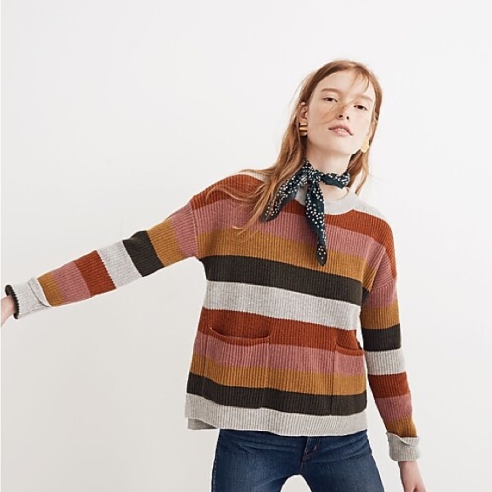 Madewell Stripe Sweater with Pockets
